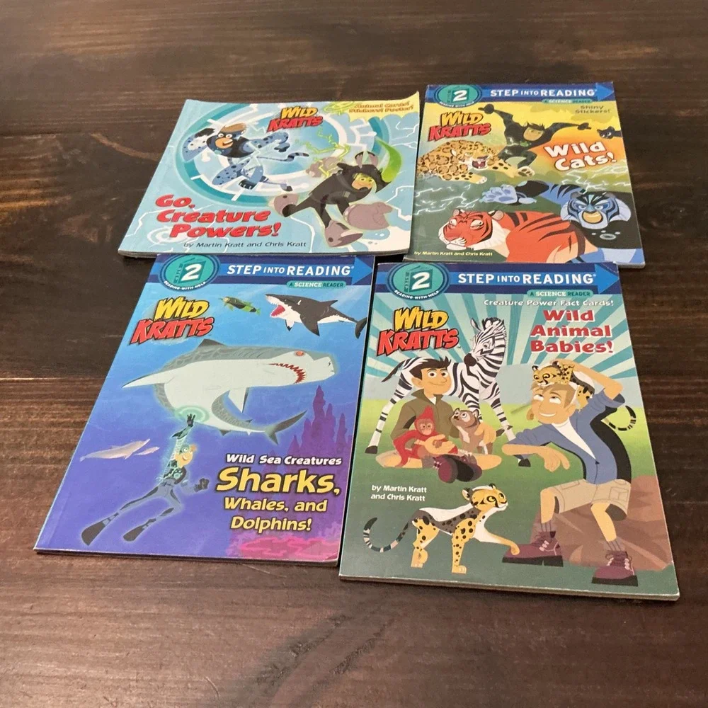 Wild Kratts Step into Reading Level 2 Book Lot of 4 Science Readers Kids Animals